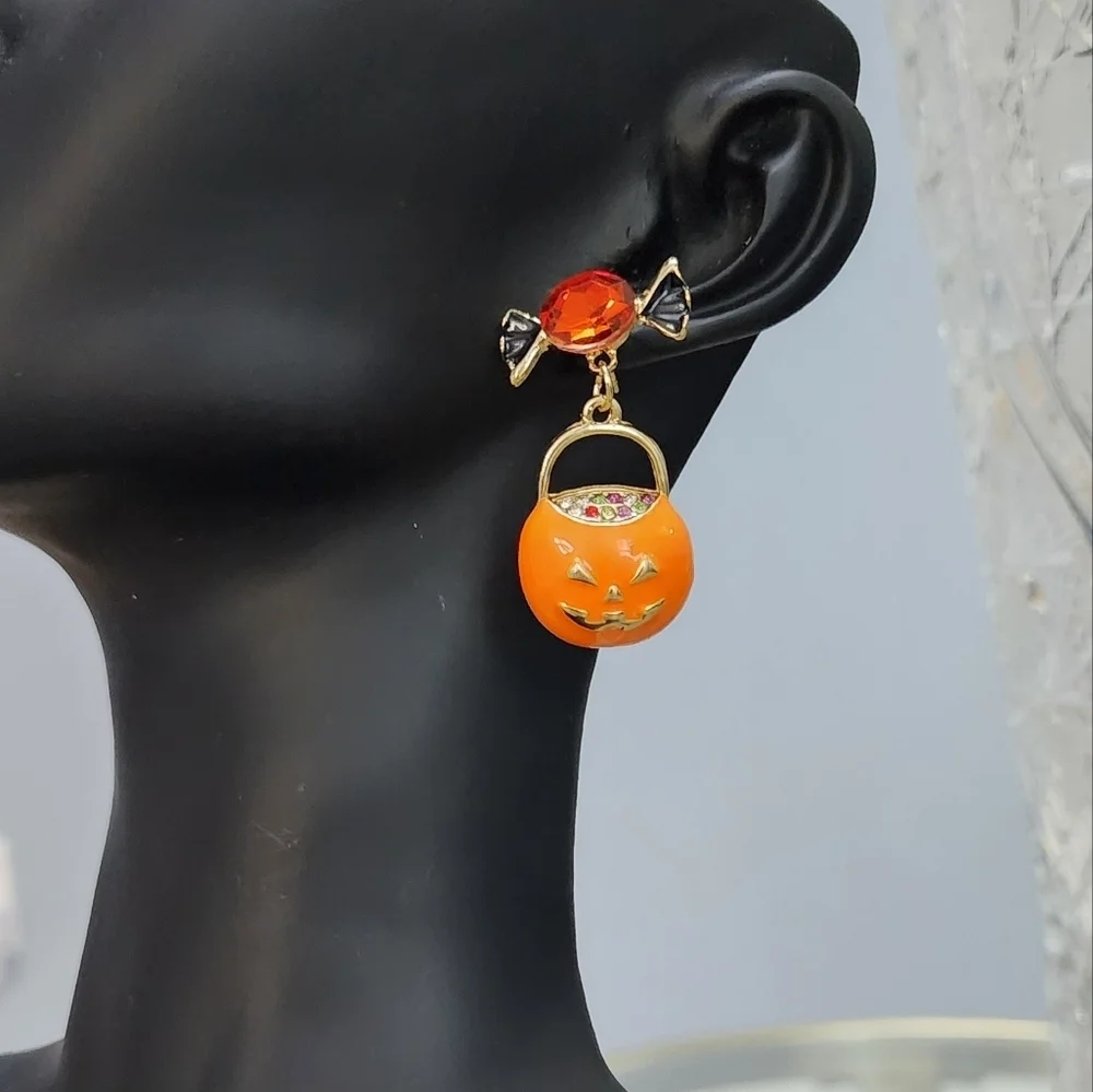 Orange and Black Halloween Earrings